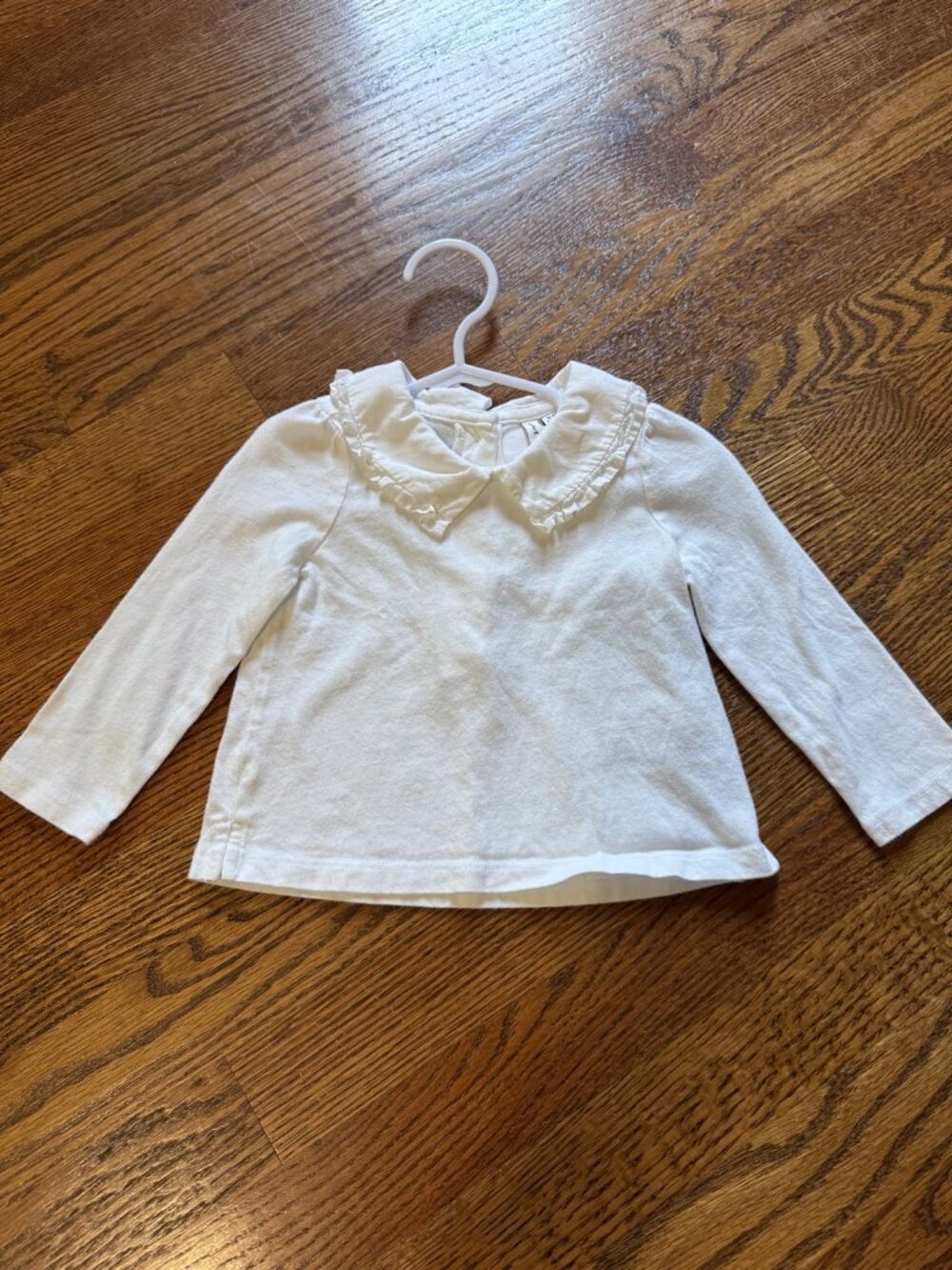 Janie and Jack White Ruffle Collar Knit Top | 12-18M